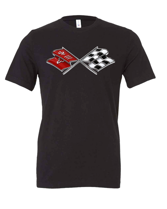 The Chevrolet Cross Flags Corvette Impala Tee T-Shirt